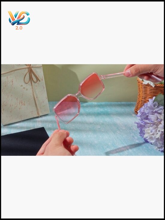 6 Pairs Oversized Square Sunglasses Retro Irregular Vintage Shades for Women main image 5